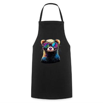 Furet Furet Putois Martre Belette Mignon Furet - Tablier de cuisine - noir - Devant - AI Model Male 185 dark (185cm)