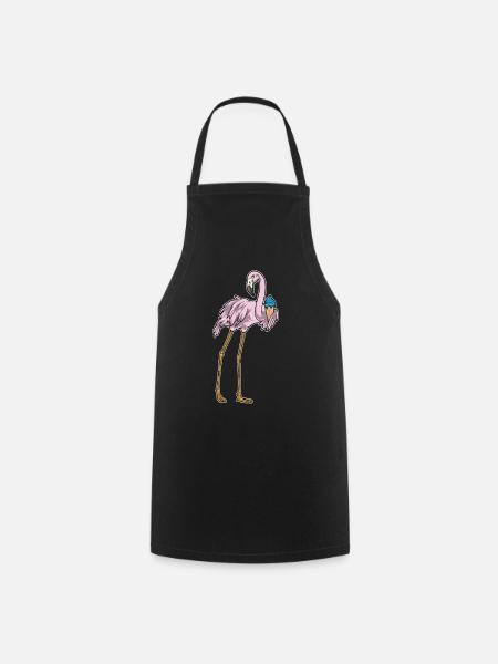 Flamingo Waffeleis - Kochschürze - Schwarz