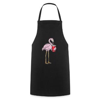 Flamingo Mug à emporter - Tablier de cuisine - noir - Devant - AI Model Male 185 dark (185cm)