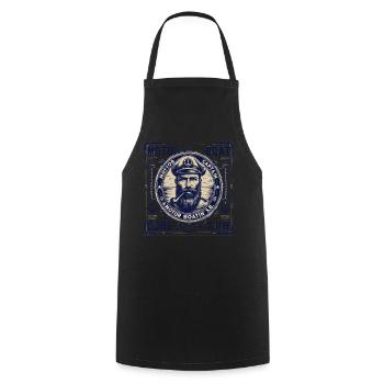 Captain Hamburg St Pauli Hanseatic City Skull - Cooking Apron - black - Front - AI Model Male 185 dark (185cm)