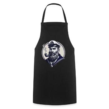 Captain Hamburg St Pauli Hanseatic City Skull - Cooking Apron - black - Front - AI Model Male 185 dark (185cm)