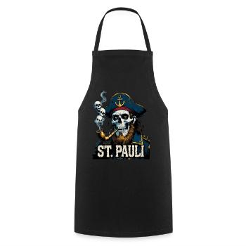 St.Pauli Kiez Hamburg Totenkopf Sankt Pauli - Tablier de cuisine - noir - Devant - AI Model Male 185 dark (185cm)