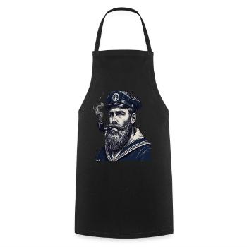 Captain Hamburg St Pauli Hanseatic City Skull - Cooking Apron - black - Front - AI Model Male 185 dark (185cm)