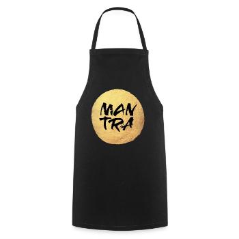 Yoga Kreis Gold Meditation Mantra coole Quotes om - Kochschürze - Schwarz - Vorne - AI Model Male 185 dark (185cm)