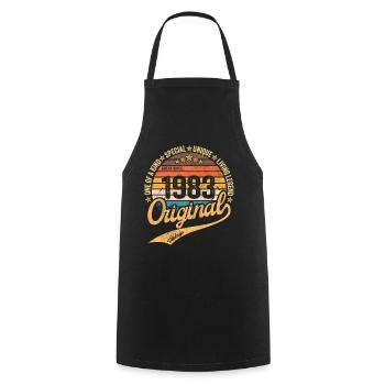 Retro Vintage born in 1983 Vintage 1983 - Cooking Apron - black - Front - AI Model Male 185 dark (185cm)