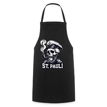 St.Pauli Kiez Hamburg Totenkopf Sankt Pauli - Tablier de cuisine - noir - Devant - AI Model Male 185 dark (185cm)