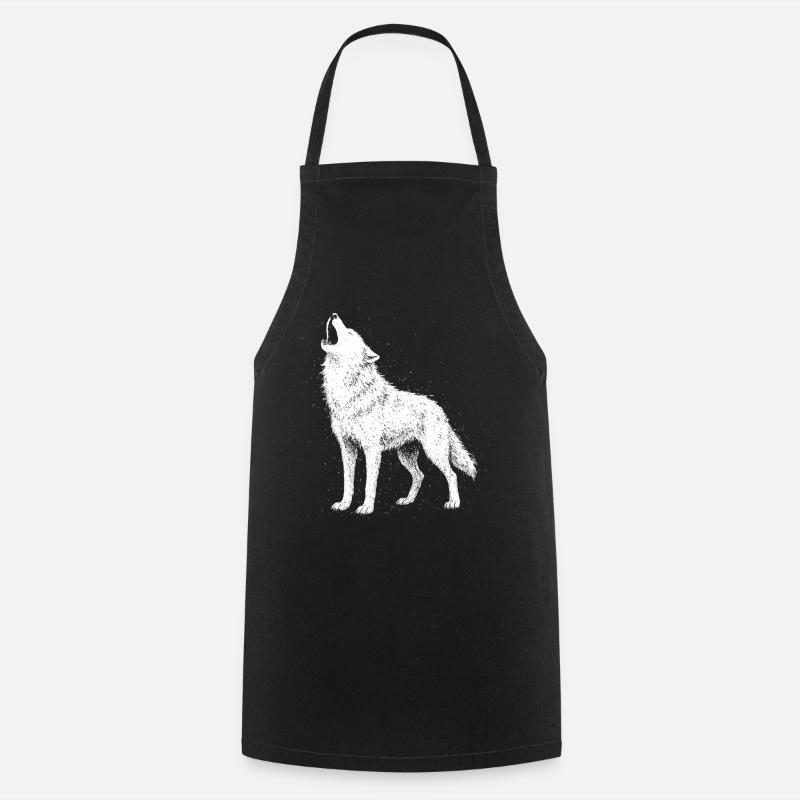 Hurlement de loup - Tablier de cuisine - noir