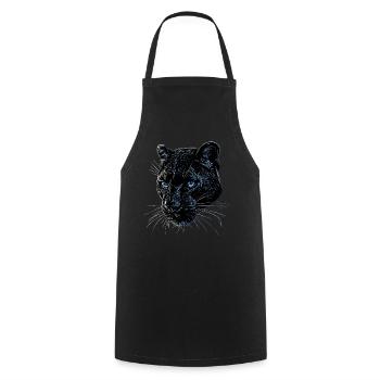 Panther Leopard Big Cat Cute Big Cat Panter - Cooking Apron - black - Front - AI Model Male 185 dark (185cm)