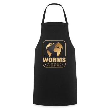 Worms - Kochschürze - Schwarz - Vorne - AI Model Male 185 dark (185cm)