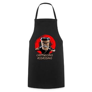 Cappuccino Assassino Coffee Lover Italian Brainrot - Cooking Apron - black - Front - AI Model Male 185 dark (185cm)