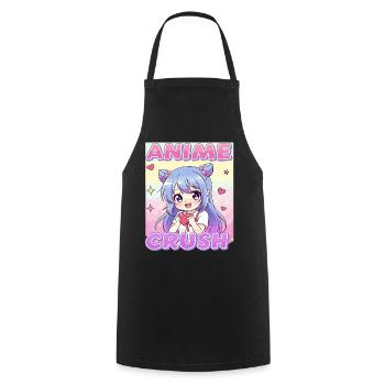 ANIME CRUSH ❤️ Kawaii Otaku Fan - Cooking Apron - black - Front - AI Model Male 185 dark (185cm)
