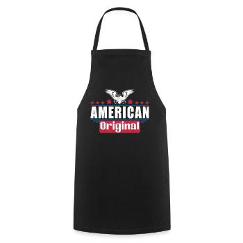 Patriotischer Adler Amerikanische Flagge Design - Kochschürze - Schwarz - Vorne - AI Model Male 185 dark (185cm)