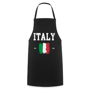 Italy Flag Brushstroke Design - Cooking Apron - black - Front - AI Model Male 185 dark (185cm)
