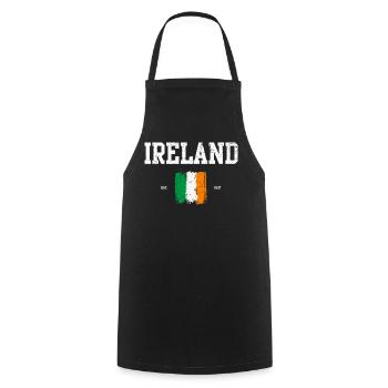 Ireland Flag Brushstroke Design - Cooking Apron - black - Front - AI Model Male 185 dark (185cm)