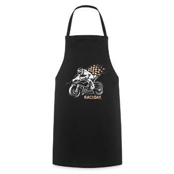 Motorcycle Racing - Raceday Superbike Racing - Cooking Apron - black - Front - AI Model Male 185 dark (185cm)