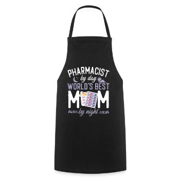 Pharmacy Tech Technician - Cooking Apron - black - Front - AI Model Male 185 dark (185cm)