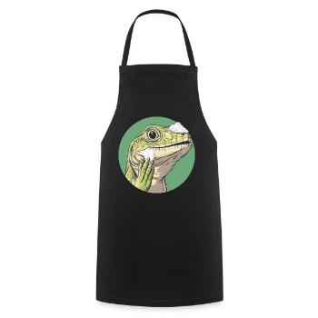 Rasage des lézards – plus doux que jamais ! - Tablier de cuisine - noir - Devant - AI Model Male 185 dark (185cm)
