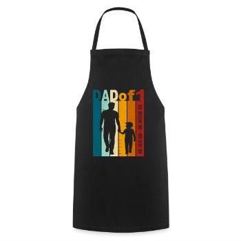 Cadeau papa et fils – Design vintage pour la fête des pères - Tablier de cuisine - noir - Devant - AI Model Male 185 dark (185cm)