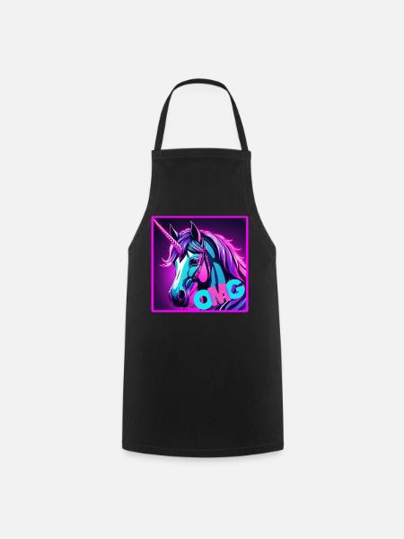 buntes unicorn - Kochschürze - Schwarz