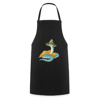 Snake Sombrero - Cooking Apron - black - Front - AI Model Male 185 dark (185cm)