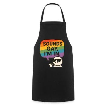 Ça a l’air gay, je suis dedans – Fun Pride Design - Tablier de cuisine - noir - Devant - AI Model Male 185 dark (185cm)