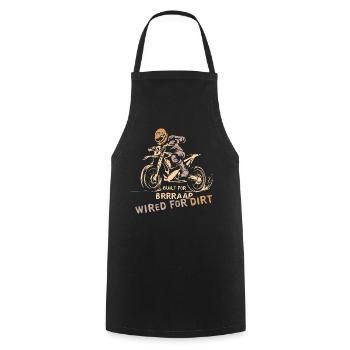 Motocross Biker Logo - Motorcycle and Offroad Symbol - Cooking Apron - black - Front - AI Model Male 185 dark (185cm)