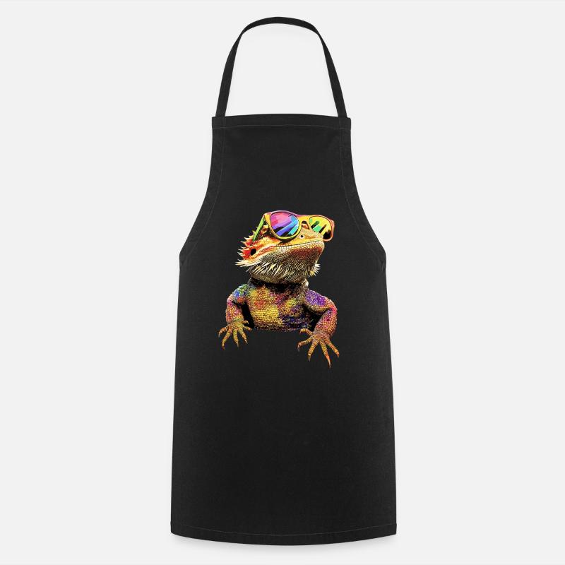 Bearded Dragon Lizard Bearded Dragon Cute Bearded Dragons - Cooking Apron - black