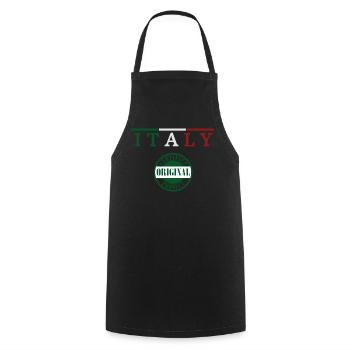 Fierté italienne, drapeau de l’Italie - Tablier de cuisine - noir - Devant - AI Model Male 185 dark (185cm)