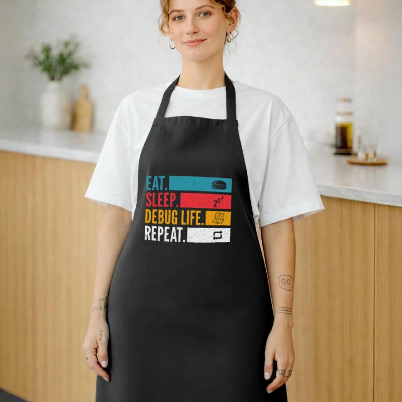 Eat Sleep Debug Repeat Developer Shirt Cooking Apron