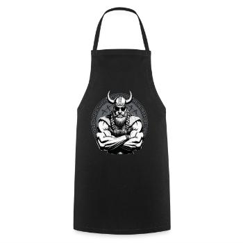 Norse Mythology Viking Warrior Valhalla - Cooking Apron - black - Front - AI Model Male 185 dark (185cm)
