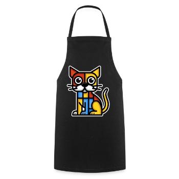 Image stylisée colorée d’un chien - Tablier de cuisine - noir - Devant - AI Model Male 185 dark (185cm)