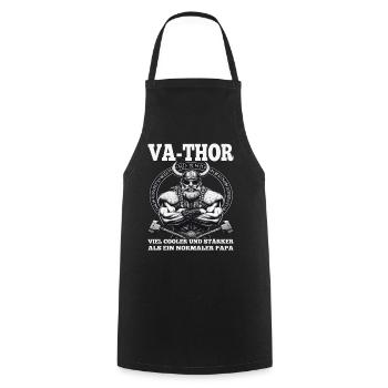 VA-THOR WIKINGER Vater Papa Viking Vatertag - Kochschürze - Schwarz - Vorne - AI Model Male 185 dark (185cm)