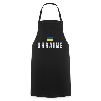 Ukrainische Flagge, Ukrainischer Stolz - Kochschürze - Schwarz - Vorne - AI Model Male 185 dark (185cm)