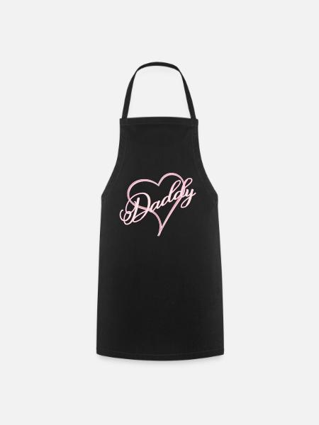 Daddy mit Herz Mädchen rosa - Kochschürze - Schwarz
