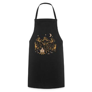 Witchy Summer - Mittsommer Tanz ums Feuer - Kochschürze - Schwarz - Vorne - AI Model Male 185 dark (185cm)
