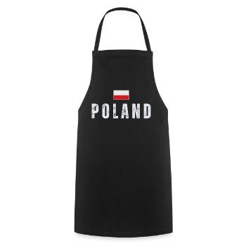 Polish pride, Polish flag - Cooking Apron - black - Front - AI Model Male 185 dark (185cm)
