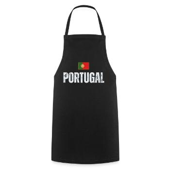 Portugiesische Flagge, Portugiesischer Stolz - Kochschürze - Schwarz - Vorne - AI Model Male 185 dark (185cm)