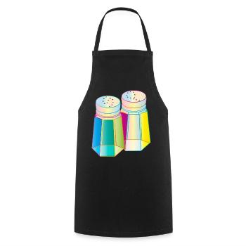 Sel et poivre dans un verre Prisma – Épices colorées - Tablier de cuisine - noir - Devant - AI Model Male 185 dark (185cm)