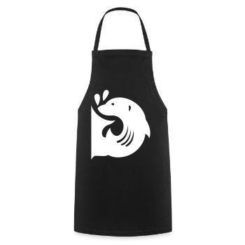 Poisson pingouin | Lettre D | Vectorale - Tablier de cuisine - noir - Devant - AI Model Male 185 dark (185cm)