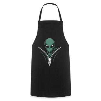 Geheimnisvoller Alien Sssh... Geheimnisvolle - Kochschürze - Schwarz - Vorne - AI Model Male 185 dark (185cm)