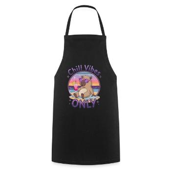 Chill Vibes Only Summer Beach Party Capybara - Cooking Apron - black - Front - AI Model Male 185 dark (185cm)