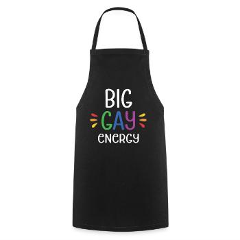 LGBTQ Pride Month - Big Gay Energy - Cooking Apron - black - Front - AI Model Male 185 dark (185cm)