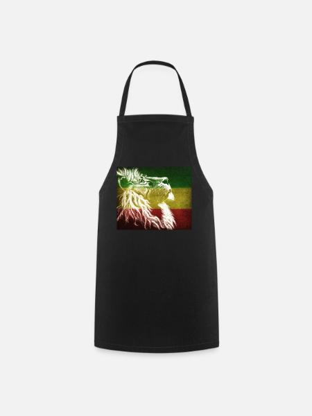 Reggae Löwenflagge Kunst - Kochschürze - Schwarz
