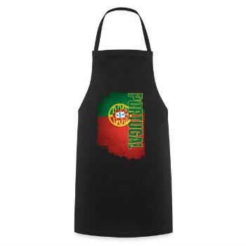 Vertical Portugal flag, Portuguese pride - Cooking Apron - black - Front - AI Model Male 185 dark (185cm)