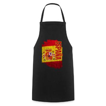 Vertikale Spanien-Flagge, ich liebe Spanien - Kochschürze - Schwarz - Vorne - AI Model Male 185 dark (185cm)
