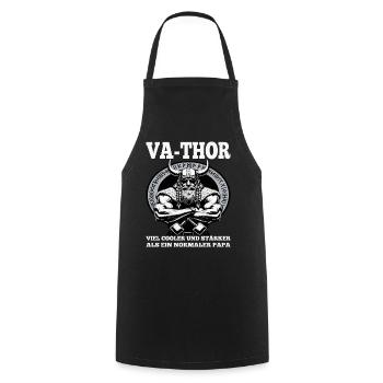 VA-THOR WIKINGER Vater Papa Viking Vatertag - Kochschürze - Schwarz - Vorne - AI Model Male 185 dark (185cm)