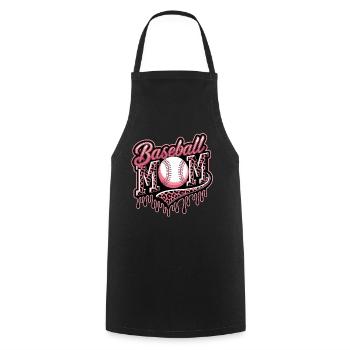 Baseball Mom Leopard Print Pink - Cooking Apron - black - Front - AI Model Male 185 dark (185cm)