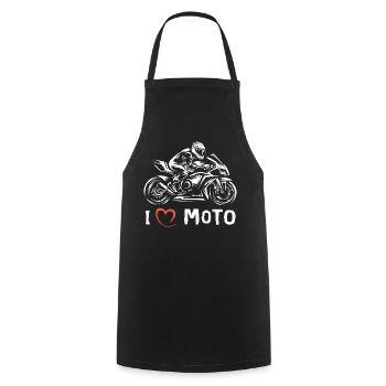 I love Moto - Superbike Motorrad Racing - Kochschürze - Schwarz - Vorne - AI Model Male 185 dark (185cm)