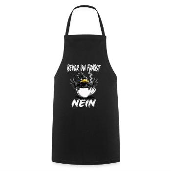 L’oiseau ne veut pas de café avant que vous ne demandiez non - Tablier de cuisine - noir - Devant - AI Model Male 185 dark (185cm)