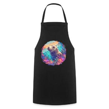 Sea Lions Sea Lion - Cooking Apron - black - Front - AI Model Male 185 dark (185cm)